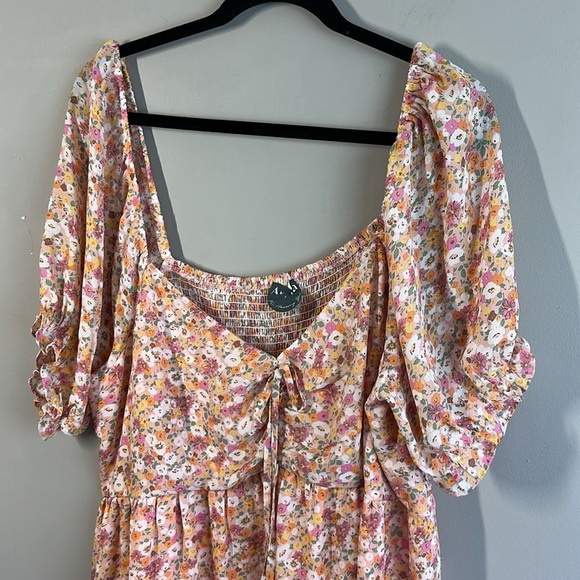 Arula Carson Floral Dress Size A 14/16 1X Smocked Milkmaid - Picture 5 of 16